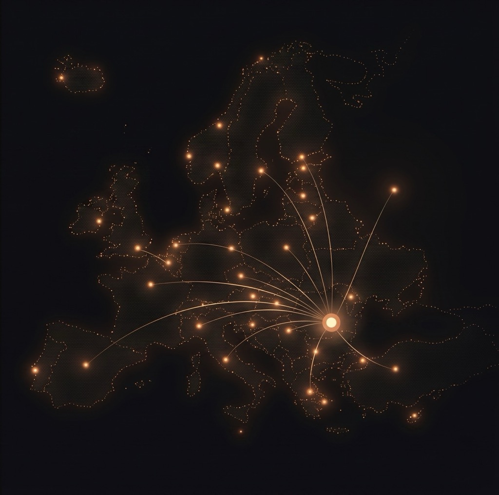 KOFF distribution coverage map across Europe